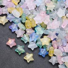 9mm 100 pezzi Set di perline a forma di stella in acrilico con paillettes dorate, scintillanti e brinati, colori misti per la realizzazione di gioielli, artigianato fai-da-te e forniture per bracciali e collane - Stella - Visualizzare 3