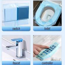 一次性马桶座套，带孔，蓝色薄膜，酒店专用马桶座套，无需粘贴，防油、防污、卫生 - 長15m*10cm - 查看 4