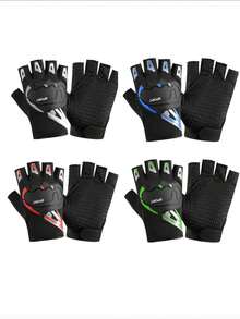 1 Pair Unisex Half Finger Sports Gloves - Breathable Mesh Sports Gloves With Shock Absorption Pad, Anti-Slip Grip, Adjustable Wrist Strap, Suitable For Cycling, Hiking, Climbing, Fitness, Fishing, Golf And Outdoor Activities,Summer,Festival - Multicolor - View 8