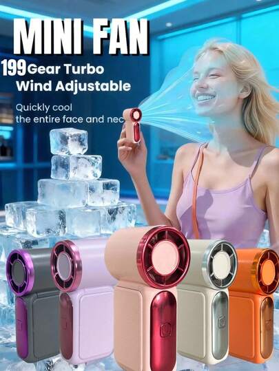 New Mini Handheld Fans- Adjustable To 199 Levels, 40000 R/S Power Digital Display, USB Charging, X688 MiNi Handheld Fans, Remote Mini Outdoor Ultra Cold Device, Turbo Fan, Suitable For Summer, Outdoor, Camping, Travel, Beach, Sports, Office, University Courses, Beach, Swimming Pool, Gatherings, Daily And Other Occasions, Keeping Cool Anytime And Anywhere, Cooling Artifact, Essential For Festivals