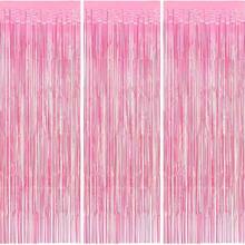 3pcs/Set*200cm Red Tassel Ribbons, Party Decor Curtain, Shiny Metallic Texture Design, Suitable Photography Studio Props, Birthday Party, Bridal Shower, Wedding, Holiday Decoration,, Backdrop, Party Decor, Event Styling, Photo Booth Props, Decorative Ribbons, Durable Tassel, Lightweight Fabric, Event Decoration, Backdrop Curtain, Bridal Party, Mother's Day, Graduation Backdrop - Pink - 查看 13