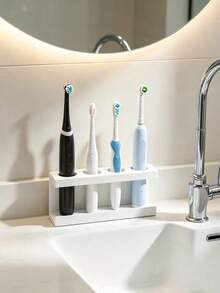 Wall-Mounted Electric Toothbrush Holder, 4-Slot With Diatomite Tray, Suitable For AquaSonic Black Series, Kingheroes And Other Electric Toothbrushes - Multicolor - View 9