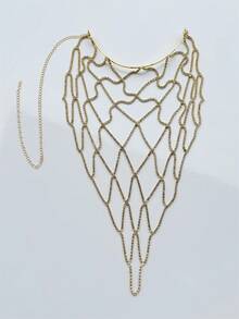 1 chiếc băng đô cài tóc tua rua lưới phong cách Bohemian, dây cài tóc hình giọt nước sang trọng dành cho cô dâu, phụ kiện dành cho nữ. - Vàng - Xem 2