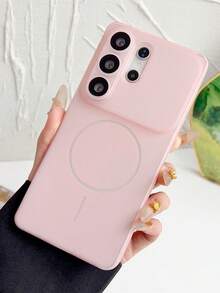 Casing Ponsel Matte Semi-Transparan Baru dengan Jendela Besar untuk Samsung Galaxy S26 Ultra S25 Ultra S24 Ultra, Pelindung Lembut untuk Pengisian Daya Nirkabel - Berwarna merah muda - View 3