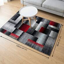 1pc Modern Nordic Geometric Pattern Washable Non-Slip Faux Wool Carpet, Suitable For Living Room & Bedroom - Multicolor - View 11