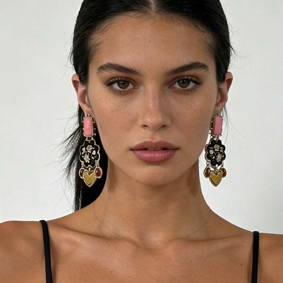 Bohemian Tassel Colorful Retro Style Flower Tassel Earrings For Women - Bạc - Xem 1