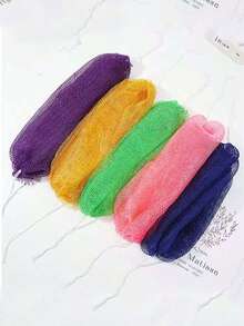 1pc African Loofah Sponge - Multi-Color Mesh Bath Brush, Deep Cleansing, Leaves Skin Smooth And Refined, Ideal For Bathing - Multicolor - View 4