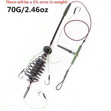 FTK Carp Bait 30-80g Fish Cage To Send Three Tied String Hooks High Carbon Steel Metal Feeder Sinker Artificial Bait Accessories - Multicolor - View 14