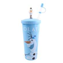 Monogram 1 Chiếc cốc có nắp ống hút, chống tràn, nhẹ, không vỡ, được cấp phép chính thức bởi Frozen, cốc du lịch thiết kế độc đáo, đồ dùng dễ thương cho tiệc tùng, phụ kiện nhà bếp Olaf. - Nhiều màu - Xem 5