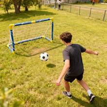 Mini Foldable Soccer Goal, Summer Outdoor Sports Choice, Plastic Soccer Goal Set, Children's Inflatable Sports Interactive Toy, Suitable For Indoor And Outdoor Team Games, Birthday Gift, Party Gift, Random Color/Style - Multicolor - View 3