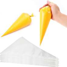 50 pièces / 100 pièces Sacs de poche à la crème transparents et réutilisables, sacs de poche à la crème, sacs de pâtisserie jetables, sacs de décoration de gâteaux. Convient pour la décoration DIY de gâteaux, macarons, biscuits, pâtisseries et plus encore. Idéal pour les gâteaux, les cupcakes, le glaçage à la crème, la décoration de biscuits et de bonbons. - Voir 1