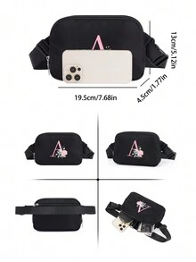 1pc Girls Waist Bag, Fashion Crossbody Waist Bag With Adjustable Strap, Suitable For Daily, Outdoor, Travel, Hiking, Running, Cycling, Portable And Ideal Gift - Black - View 2