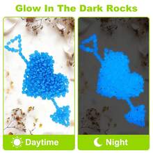 500pcs Glow In The Dark Blue Stones, Luminous Pebbles For Aquarium, Pathway, Backyard, Garden, Lawn - Multicolor - View 3