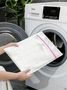 Bolsa de malla para lavandería (3 unidades/1 unidad), bolsa grande para lavadora para ropa interior, prendas delicadas y blusas de verano. - Blanco - Ver 5