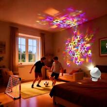 1pc Football Projection Lamp, Dynamic Football Atmosphere Night Light, 360 Degree Rotation, USB Charging, Bedside Lamp, Football Fan Birthday Gift, Bedroom Decor Cool Gift For Football Lovers, 08/12/2024 - Football Projection Light, Plug-in Model - View 3