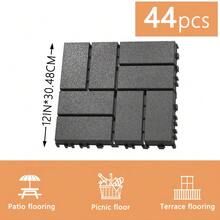 44 Pack 12"X12" Plastic Interlocking Deck Tiles - Waterproof Outdoor For All Weather. Ideal For Poolside, Balcony And Backyard. Gray And Brown. - Multiple colors - View 12