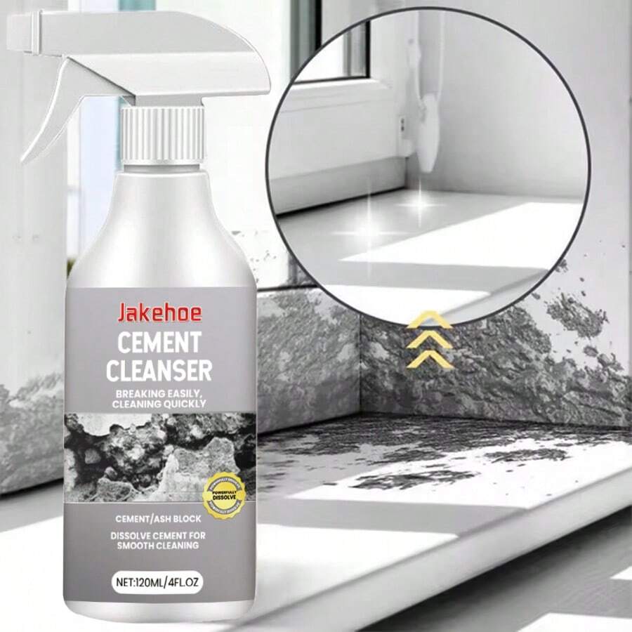 jakehoe Cement Cleaning Spray Heavy Duty Cement Remover Strongly Deeply Decompose Stubborn Stains Restore Smooth Surface For Various Cement Surfaces - 液體 - 查看 1