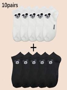 6/10 Đôi tất tàng hình Disney Unisex - Hình hoạt hình chuột Mickey - Kiểu dệt đơn giản, thoải mái dành cho nam và nữ, mùa xuân hè - Nhiều màu - Xem 12
