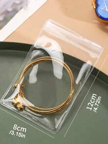 100pcs Pvc Transparent Resealable Jewelry Bags With Ziplock,Anti-Oxidation,Prevents Tarnishing,For Storing Earrings, Necklaces, Jewelry, Small Gift, Accessory Party Favor Pouches - M Size - View 8