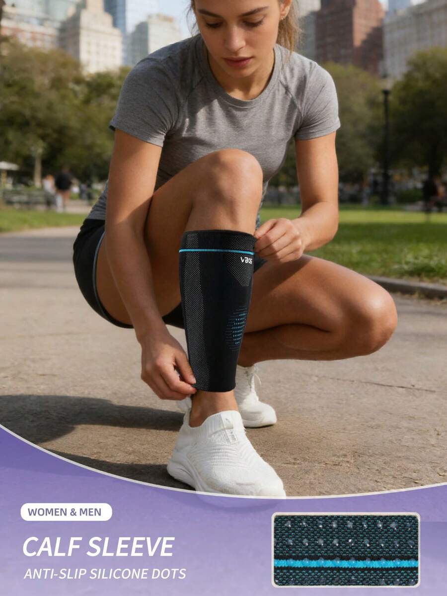 VBOSI 1pc Durable Leg Sleeve - Double-Layer Knitted Compression, Suitable For Daily Wear And Fitness, Unisex