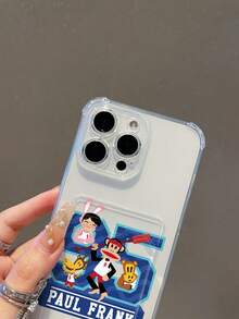 Ốp lưng điện thoại Paul Frank chính hãng, trong suốt, có ngăn đựng thẻ, bảo vệ toàn thân và chống sốc, họa tiết khỉ, thỏ, hươu cao cổ, gấu và chữ cái, thiết kế mới dành cho iPhone 11/12/13/14/15/16/17 Pro Max. - Nhiều màu - Xem 4
