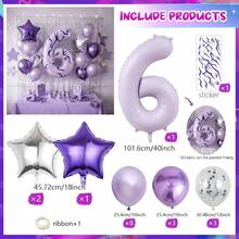 2pcs, 40-Inch Large Purple Number Foil Balloons - K-POP Style Themed 0-9 Music Festival Number Balloons, Includes Stickers, Suitable For Music Theme Parties, K-POP Theme Parties, Birthday Backdrops, Photo Props, Holiday Decorations - Model 2 - View 10