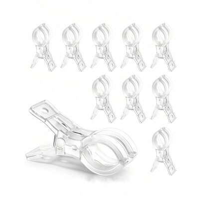10pcs/5pcs Large Transparent Plastic Balloon Arch Clips, Heavy Duty Clips,Clear Plastic Spring Clips With Ergonomic Handles And Sturdy Bases,Suitable For Balloon Arch Kits, Birthday Decor, Handcraft, Photography Studio, Birthday Party Supplies,Party Supplies,Birthday,Birthday Balloons,Party Balloons, Birthday,Craft Supplies (Transparent)