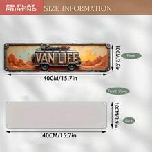 Biển trang trí 2D phẳng kiểu cổ điển "VAN LIFE", kích thước 10 x 40 cm (3.9 x 15.7 inch), khung trang trí cầu kỳ, có thể treo trong nhà/ngoài trời, chỉ dùng để trang trí. - A - Xem 4
