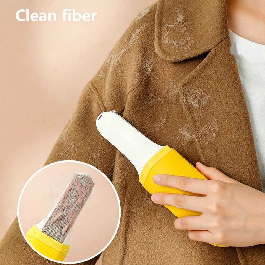 Dụng cụ loại bỏ xơ vải hai mặt hình quả chuối, con lăn đa năng có thể tái sử dụng dùng cho quần áo và lông thú cưng. - Con lăn làm sạch bụi đa năng - Xem 1