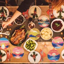 8件套日落主题DIY钻石画杯垫套装，圆形闪亮钻石，强力背胶，工具齐全，适合初学者，减压手工，新年、情人节、圣诞节、教师节礼物，家居装饰桌面杯垫，送给家人、朋友、女朋友、老师的礼物 - 彩色 - 查看 6
