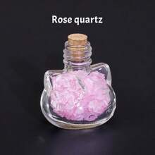 1个天然水晶猫许愿瓶，魔法能量疗愈石漂流瓶，内含原石，灵性占卜灵气礼物，母亲节送给妈妈 - 碎石貓頭能量瓶 - 查看 19