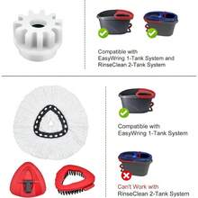 Mop Heads Replacements, Scrubber, Base And Pedal Bearing Combo Set O - Cedar EasyWring 1 - System, Microfiber Mop Replace And Scrub Brush Multi Surface Floor - Bộ 6 đầu lau nhà - Xem 4