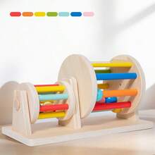 Kids Wooden Desktop Rolling Drum Sensory Game Toy, Color Recognition, Visual Tracking, Auditory Integration Game Toy For Children 12+ Months, Birthday/Children's Day Gift - Multicolor - View 6