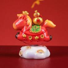 2026 - New Style - Bestseller - Money Horse Statue: A Cute Cartoon "Rolling Wealth" Small Statue, A Desk Small Statue, A Feng Shui Decoration, Symbolizing Good Luck, A Spring Festival Gift For Colleagues, Boyfriends And Girlfriends (Pipe, Machine, Desk Accessories). - Multicolor - View 14