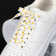 1 Pair Multicolor Small Daisy Cute Polyester Shoelaces, Suitable For Home Use - Yellow Daisies - View 2