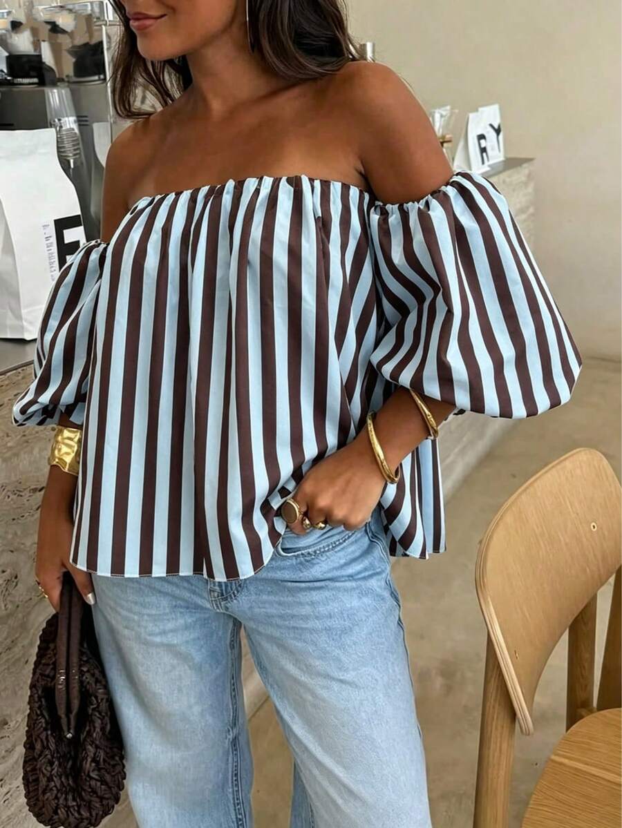 Damesblouse met plofmouwen
