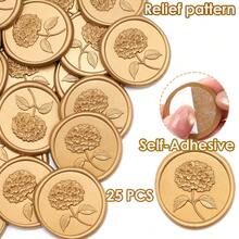 25pcs 3D Hydrangea Wedding Invitation Envelope Wax Seal Stickers, Suitable For Invitations, Christmas, Gift Packaging - Light Brown - Light Brown - View 3