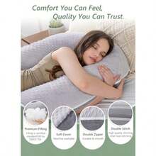 Meiz Question Mark - Almohada corporal Almohada de doble cara con burbujas y terciopelo suave para adultos apoyo único para dormir de lado y embarazo para cama sofá salón gris - Gris - Ver 5