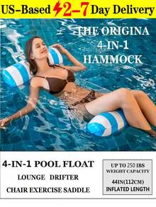1pc Foldable Dual-Use Inflatable Hammock Net, Inflatable Pool Hammock With Mesh,Multi-Purpose Inflatable Hammock Pool Hammock 4-In-1  (Saddle, Lounge Chair, Hammock, Drifter), Water Hammock Lounge,Multi-Purpose Water Pool Float, Non-Stick PVC Material,1pc Inflatable Pool Float Hammock Bed, Adult Summer Swimming Pool & Beach Party Accessory, Perfect Gift For Pool Vacation & Relaxation,Suitable For Mother's Day, Father's Day, Family And Friends,Outdoor Hammock, Essential For Beach And Pool, Great For Photography,Suitable For Vacation, Party, Relaxation,Pool And Beach,Beach Essential, Holiday Essential[US Local Warehouse] - 黑色-1pc - 查看 8