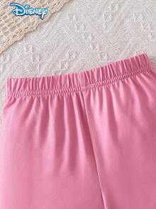 Bộ áo thun ngắn tay và quần short in hình chuột Mickey của Disney Baby dành cho bé gái, trang phục mùa hè dễ thương, quần short cạp chun màu trơn cho trẻ em đi nghỉ mát, trang phục ngoài trời. - Hồng - Xem 6