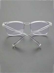 1 Pair Men's Modern Minimalist Classic Timeless Transparent Glasses, Suitable For Office Reading, Street Photography, Outdoor Leisure Activities, And Daily Life Decoration. - Trong sáng - Xem 4