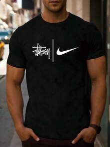 2026 Y2K Retro Skate Graffiti Design T-Shirts For Men,Heren Zomer Set - 黑色 - 查看 4