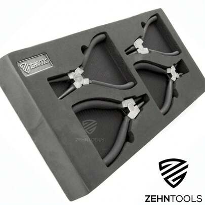 CIRCLIP PLIERS SET FOAM TOOL BOX TRAY INTERNAL EXTERNAL STRAIGHT BENT SNAP RING