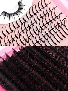 CMAYOME 680pcs D-Shaped Synthetic False Eyelashes, Including Various Density Long Lash Clusters, Soft Lash Bundles, And Mixed Lengths Of 8-16mm. Suitable For Lightweight, Waterproof And Sweat-Proof Single Cluster 3D Effect False Lashes To Create Natural And Dramatic Daily Makeup Looks - Multicolor - View 9