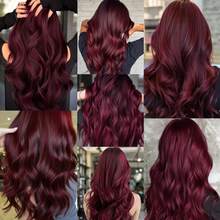 10 Pcs Burgundy Hair Extensions 22 Inch Straight Colored Hair Colorful Clip In Extensions Highlight Party For Girls And Women - Multicolor - View 8
