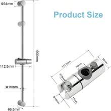 Shower Riser Rail, 90cm Wall - Mounted Adjustable Slider Bar With Shower Holder, Polished Face - 90cm + Sliver - View 9