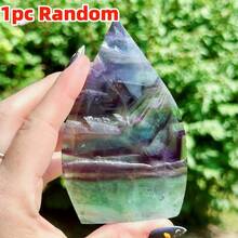 1pc Rainbow Fluorite Teardrop – Vibrant In Light And Perfect For Home Decor – Makes A Perfect Gift For Friends And Family And An Ideal Crystal Collectible. Its Bright Colors Make It A Suitable Desktop Ornament - Multicolor - View 14