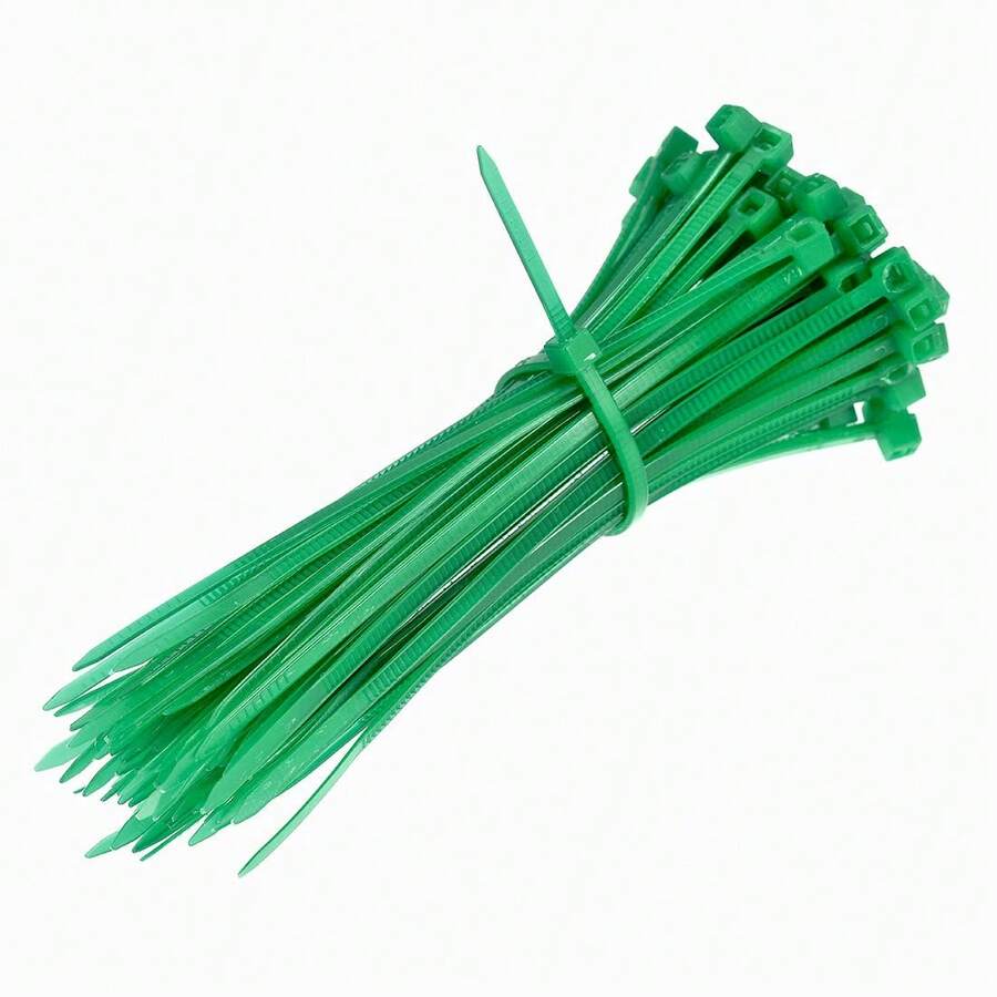 Correa con cremallera autobloqueante de nailon de 4 pulgadas, 0.07 pulgadas de ancho, verde (adecuada para jardinería, parcelas de verduras, mantenimiento de paisajismo) - Multicolor - Ver 1