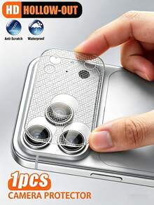 1 Gói ốp bảo vệ ống kính rỗng màu bạc, chống nước bắn và chống mài mòn, bảo vệ ống kính khỏi trầy xước và va đập hàng ngày, tương thích với iPhone 17 Pro Max/17 Pro - Bạc - Xem 1