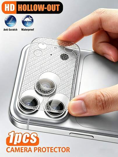 1 Gói ốp bảo vệ ống kính rỗng màu bạc, chống nước bắn và chống mài mòn, bảo vệ ống kính khỏi trầy xước và va đập hàng ngày, tương thích với iPhone 17 Pro Max/17 Pro